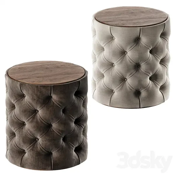 3DSky - Grace Round Tufted Ottoman