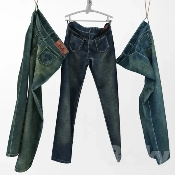 3DSky - Jeans on a Hanger and Hook