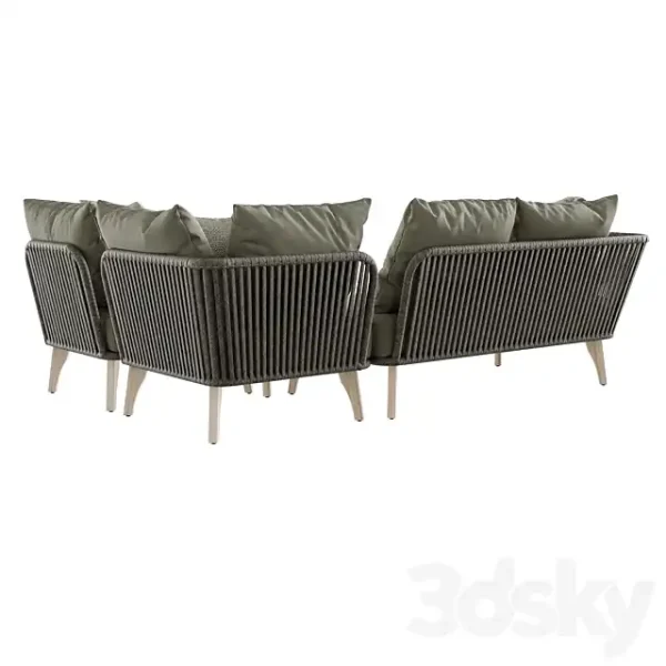 3DSky - Outdoor Garden Wicker Woven Modular Sofa 4so Santander - Image 3