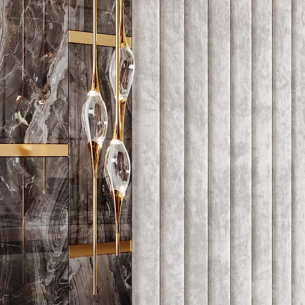 3DSky - Headboard Rex Marble Brown And Beige Fabric Panels - Image 4