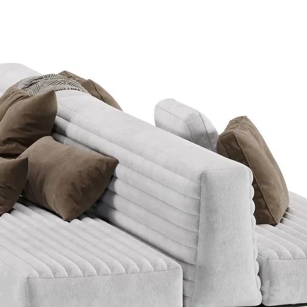 3DSky - Minotti Roger Modular Sofa 2 Version Leather & Velvet - Image 2
