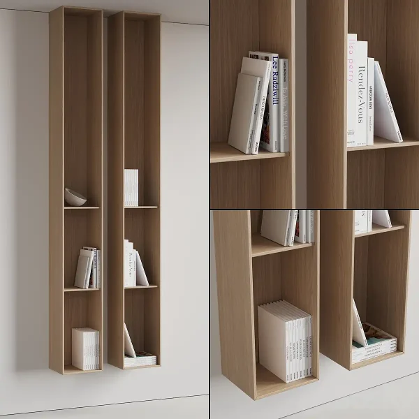 3DSky - 096 Wall Rack Shelves 03 Neutral & Minimal Wood 01