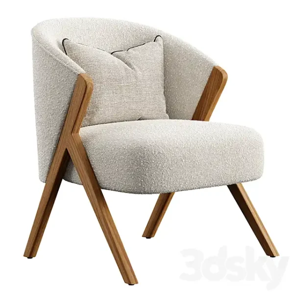 3DSky - Zara Home The Armchair Upholstered in Boucle Fabric