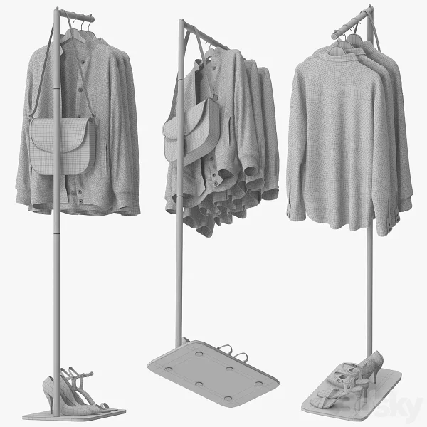 3DSky - 67 Free Standing Metal Coat - Image 5
