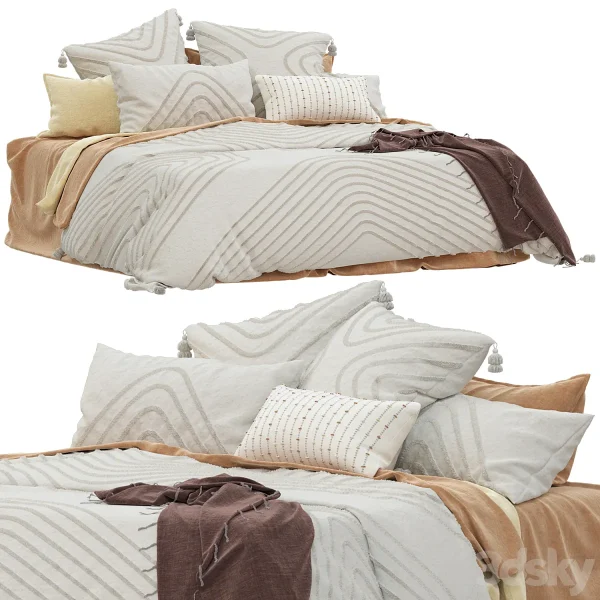 3DSky - Adairs Ollie Tufted Vanilla Quilt Cover