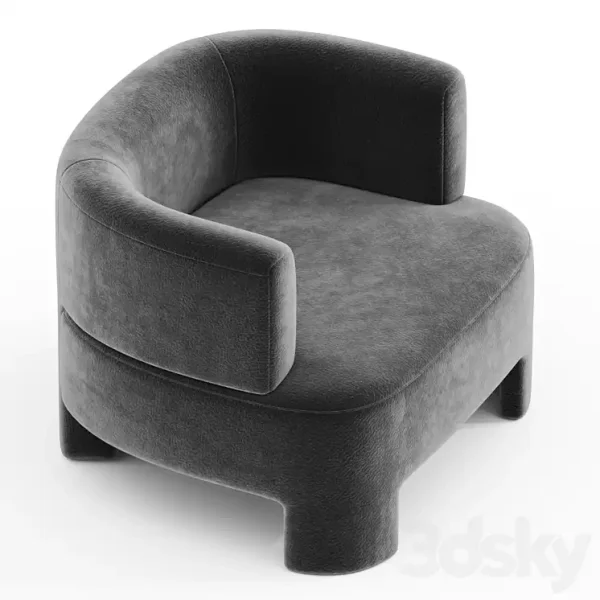 3DSky - Fauteuil Velours Darrel - Image 2
