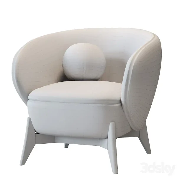 3DSky - Armchair Tilar Cozy White - Image 3