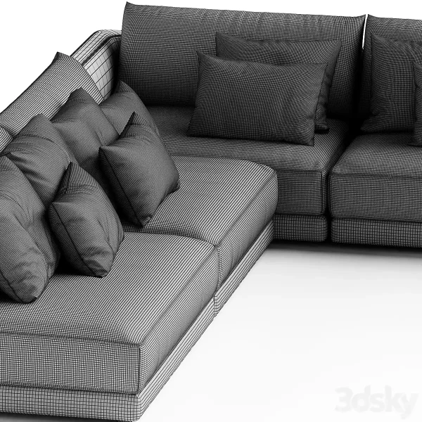 3DSky - Blanche Katarina Corner Couch Sofa N2 - Image 5