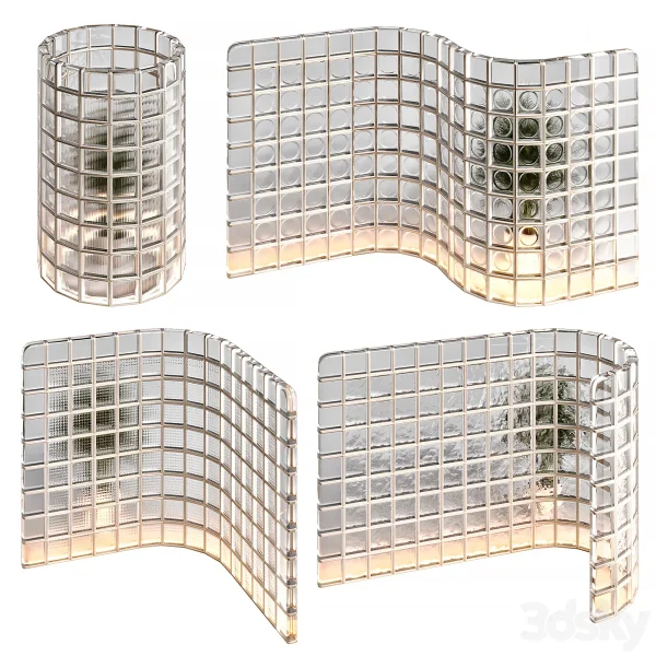 3DSky - Glass Blocks Partition Zig Zag