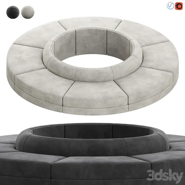 3DSky - Maura Modular Convex Circle Sectional Sofa