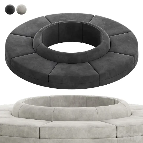 3DSky - Maura Modular Convex Circle Sectional Sofa - Image 2