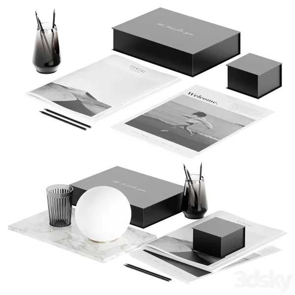 3DSky - Decorative Table Set with Lamp
