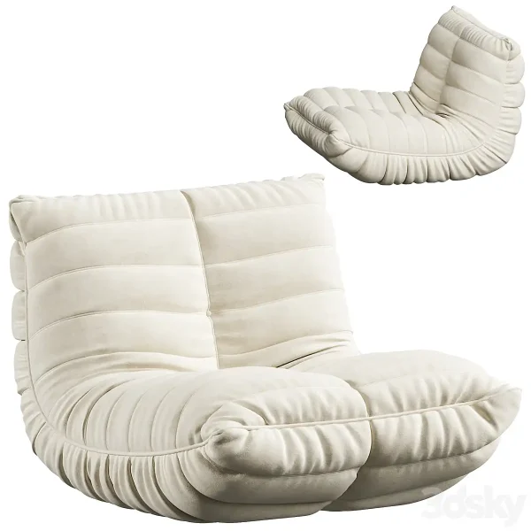 3DSky - Suede Armless Bean Bag Chair & Lounger by Trule