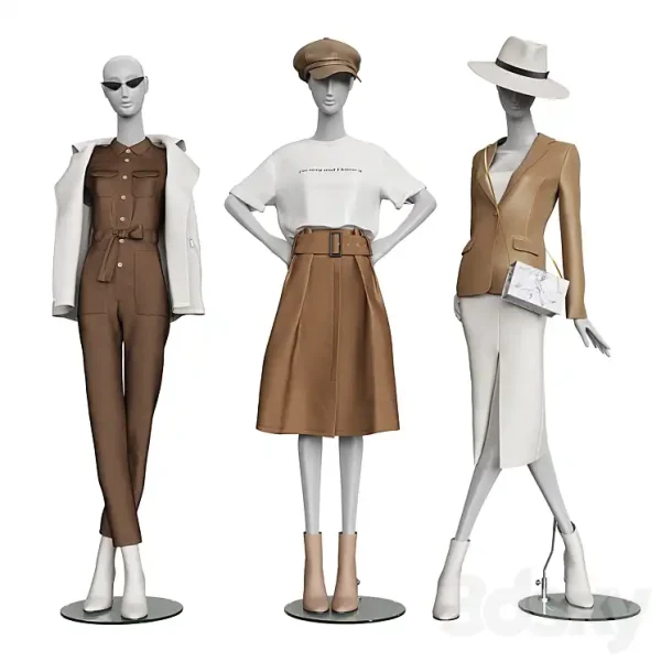 3DSky - Set of Classic Womens Clothing on Mannequins