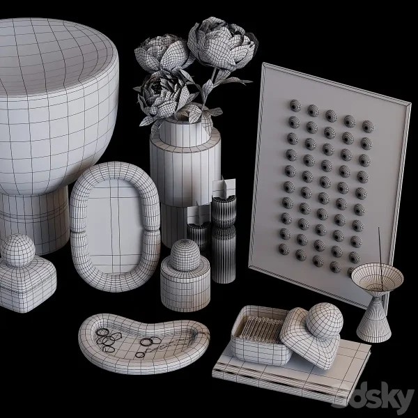 3DSky - Beige Decor Set with Peony Flowers - Image 4