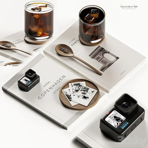 3DSky - Decoration Set With Books And Coffee