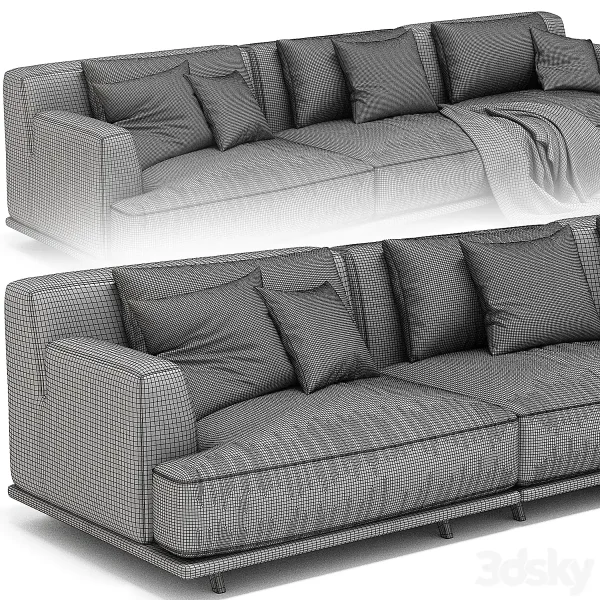 3DSky - Poliform Tribeca 3 Seats Sofa - Image 4