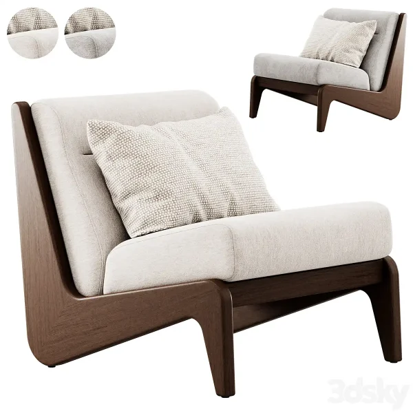 3DSky - Wooden Armchair Fletcher by Soho Home