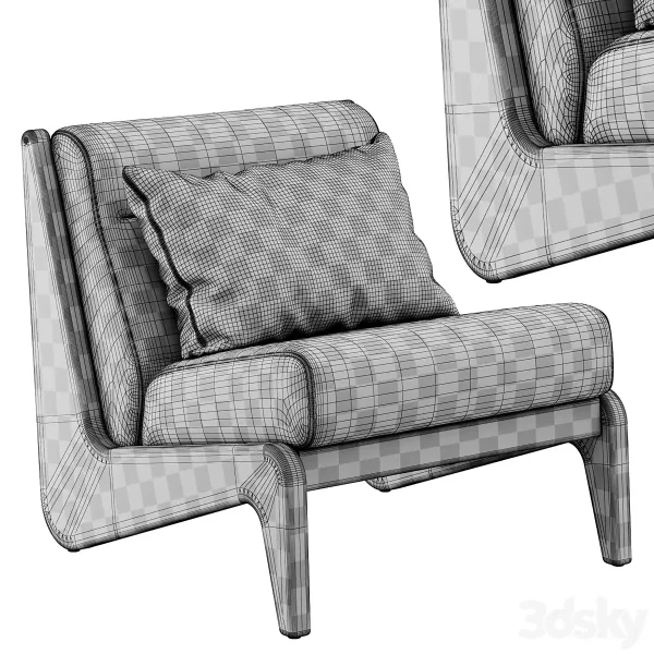 3DSky - Wooden Armchair Fletcher by Soho Home - Image 4