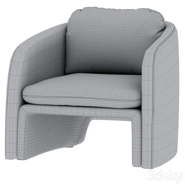 3DSky - Low Chair Upholstered in Suede Warren - Image 4