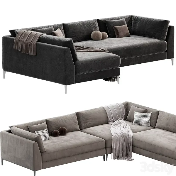 3DSky - DECKER 2 PIECE L SHAPED WHITE PERFORMANCE SOFA - Image 3