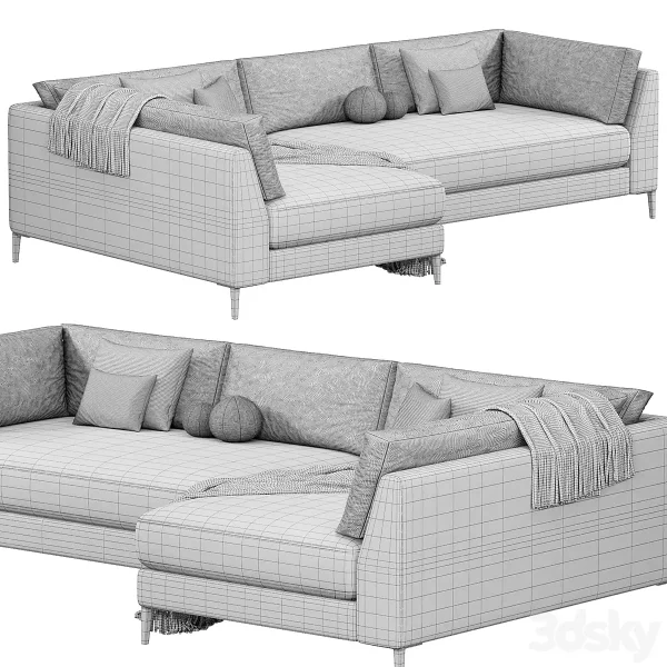 3DSky - DECKER 2 PIECE L SHAPED WHITE PERFORMANCE SOFA - Image 5
