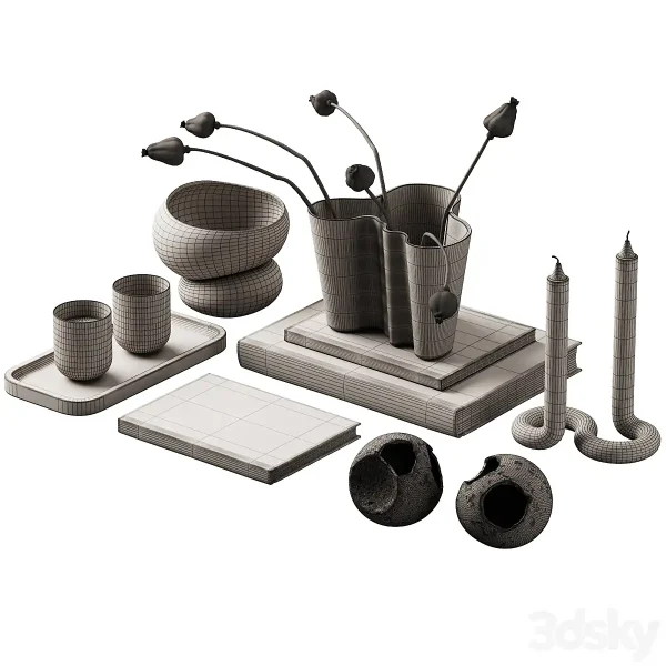 3DSky - 370 Decorative Set 038 Cracked Spheres - Image 3