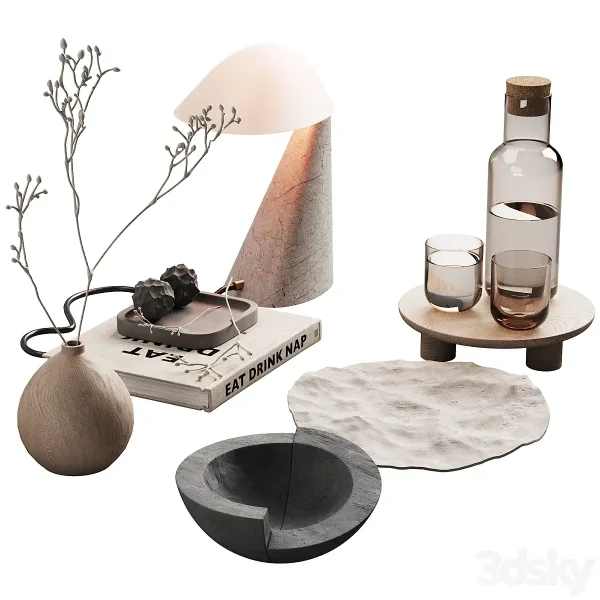 3DSky - 371 Decorative Set 039 Japandi Accessories Kit 01 - Image 2