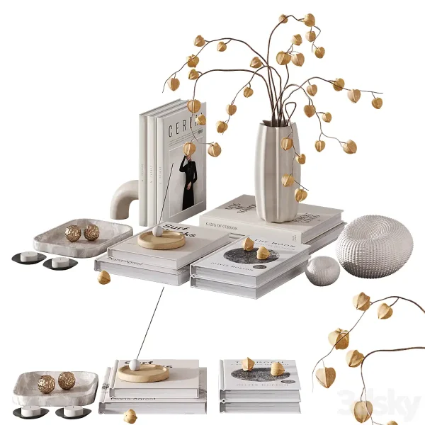 3DSky - Decorative Set with Lantern Faux Bouquet