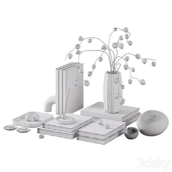 3DSky - Decorative Set with Lantern Faux Bouquet - Image 4