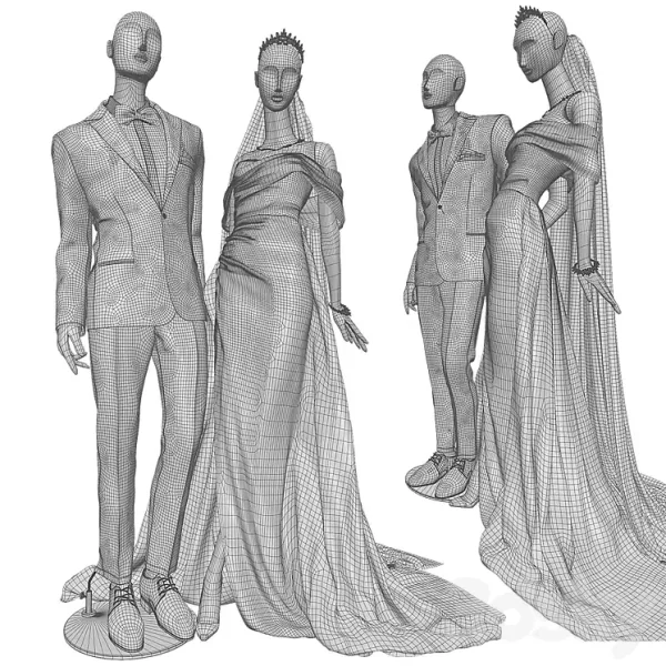 3DSky - Wedding Clothes on Mannequins 001 - Image 5
