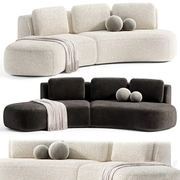 3DSky - Pebble Boucle Curved Modular Sofa by Deluxdeco - Image 2