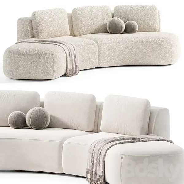 3DSky - Pebble Boucle Curved Modular Sofa by Deluxdeco - Image 3