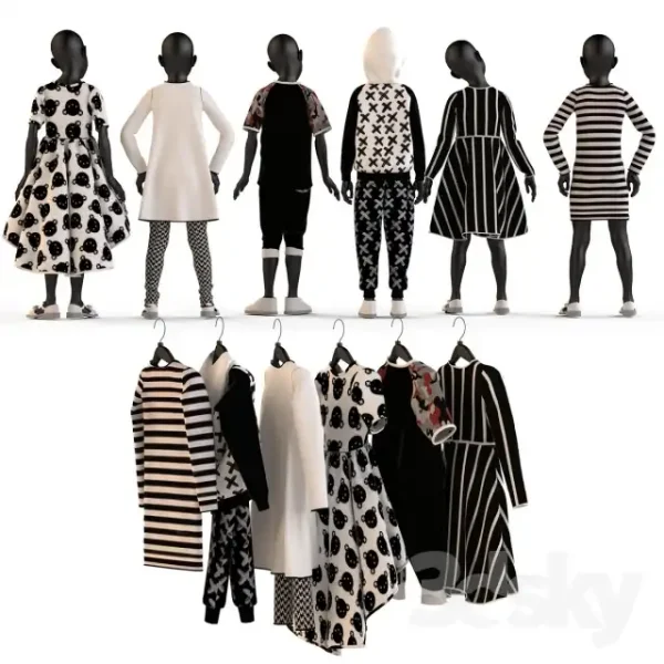 3DSky - Childrens Clothing on Mannequins and Hangers