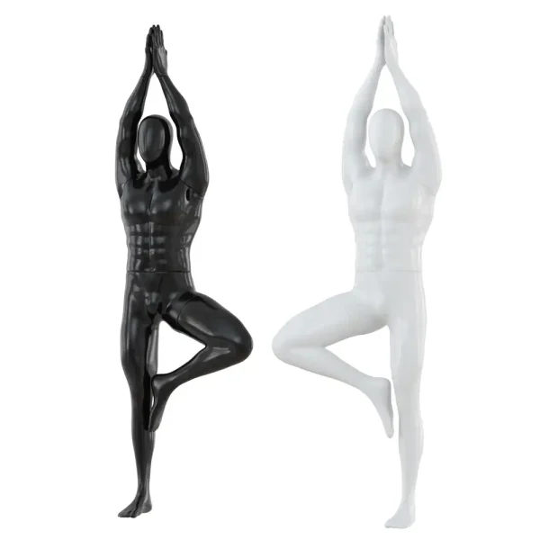 3DSky - Male Abstract Mannequin Stands in Yoga Pose 109