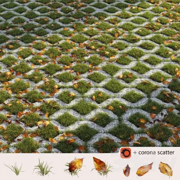 3DSky - Grass in the Square Brick