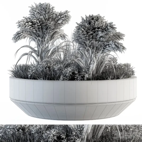3DSky - Outdoor Plants Tree In Concrete Pot Set 147 - Image 5