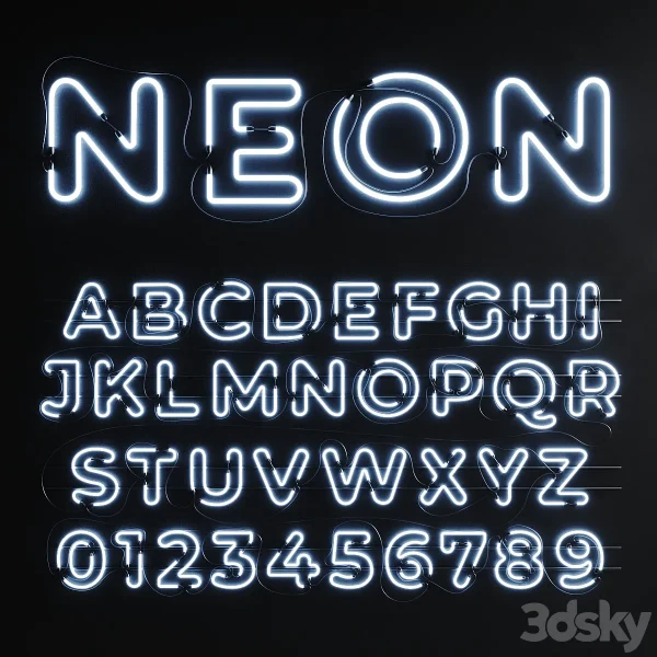 3DSky - Neon Set 012 Neon Alphabet