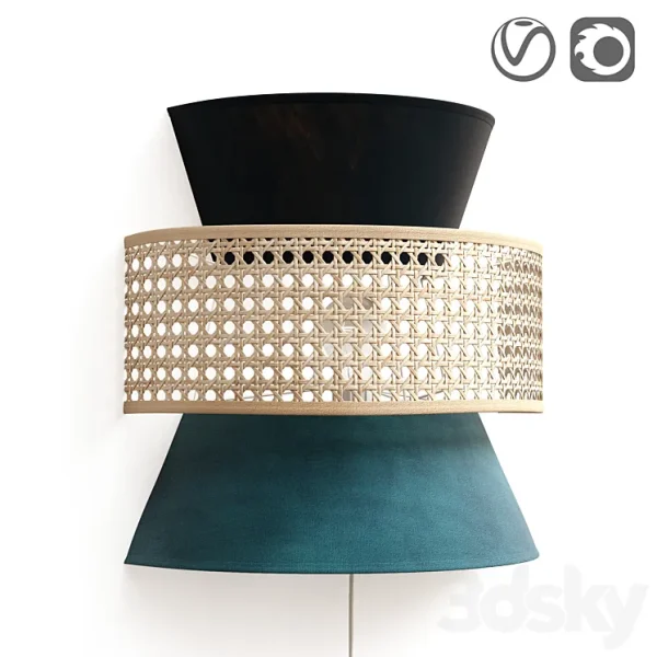 3DSky - Wicker Rattan Wall Lamp DOLKIE