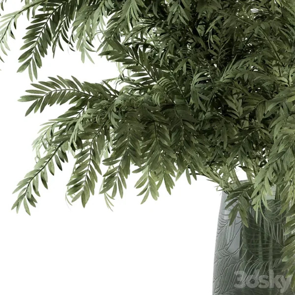 3DSky - Bouquet Green Branch In Glass Vase 64 - Image 2