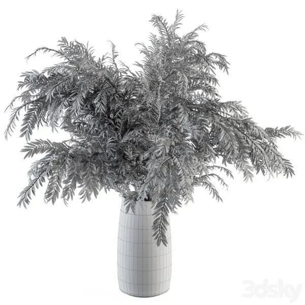 3DSky - Bouquet Green Branch In Glass Vase 64 - Image 4