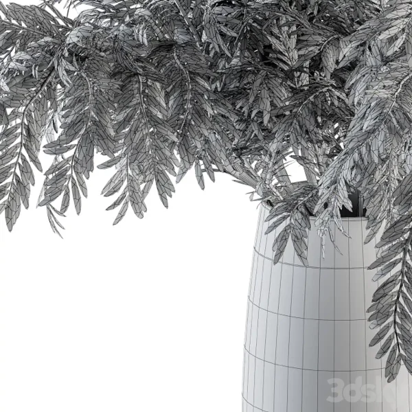 3DSky - Bouquet Green Branch In Glass Vase 64 - Image 5