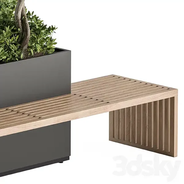 3DSky - Urban Furniture Plant Box With Bench Set 28 - Image 3