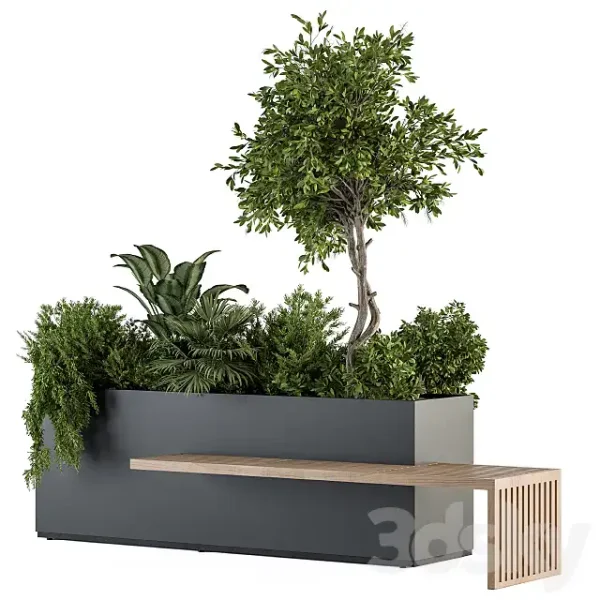 3DSky - Urban Furniture Plant Box With Bench Set 28 - Image 4