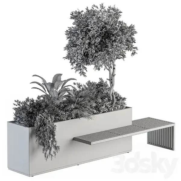 3DSky - Urban Furniture Plant Box With Bench Set 28 - Image 5