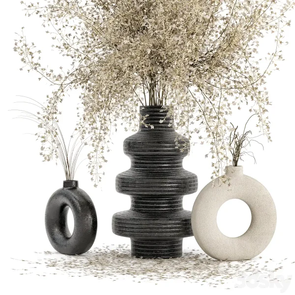 3DSky - Indoor Dry Plants In Rusty Concrete Pots Set 288 - Image 2