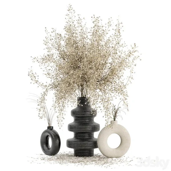 3DSky - Indoor Dry Plants In Rusty Concrete Pots Set 288 - Image 3