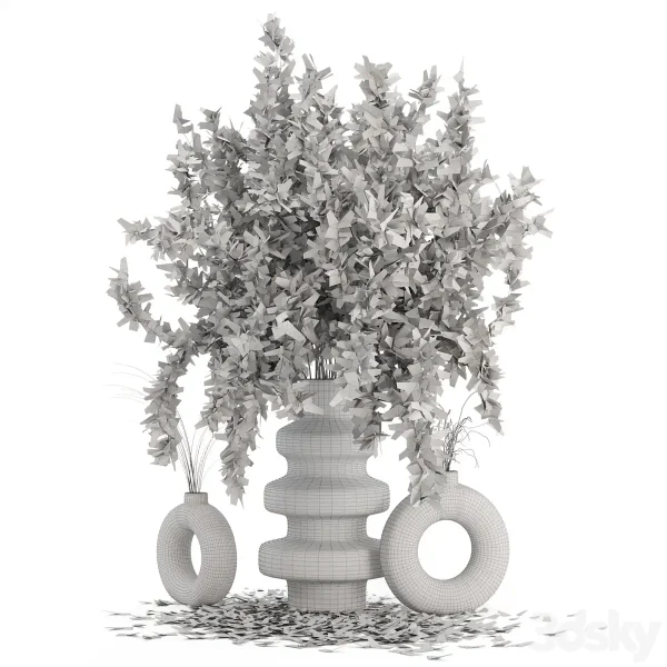 3DSky - Indoor Dry Plants In Rusty Concrete Pots Set 288 - Image 5