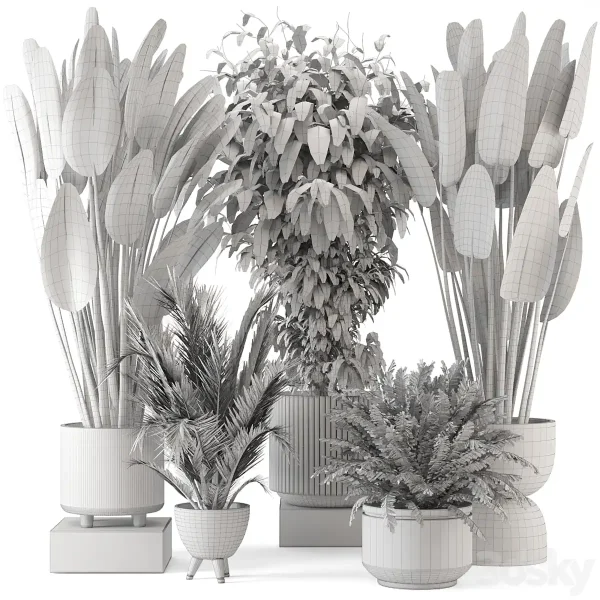 3DSky - Indoor Plants in Rusty Concrete Pot Set 542 - Image 4