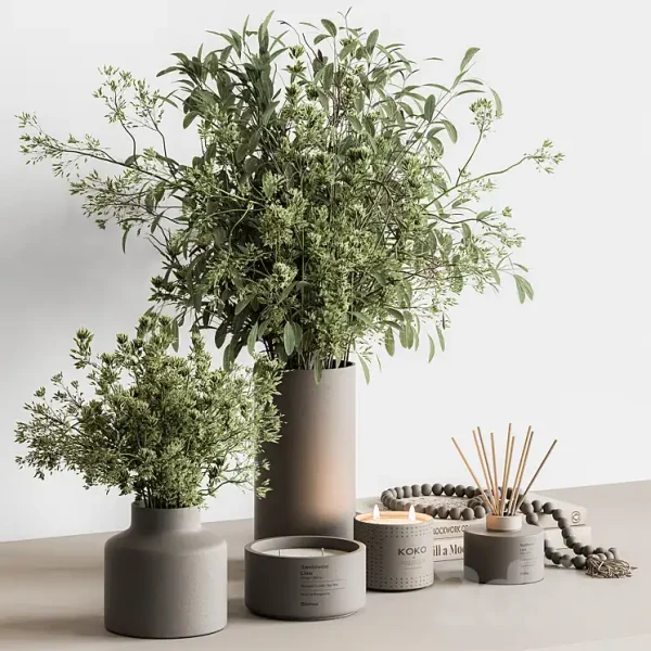 3DSky - Vase and Plant Decorative Set Set 126
